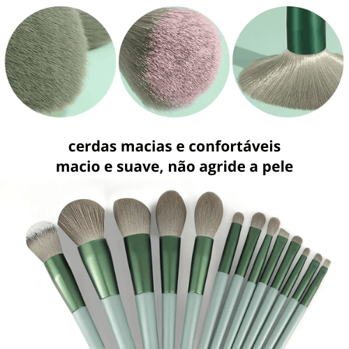 Kit 13 Pincéis Profissionais de Maquiagem