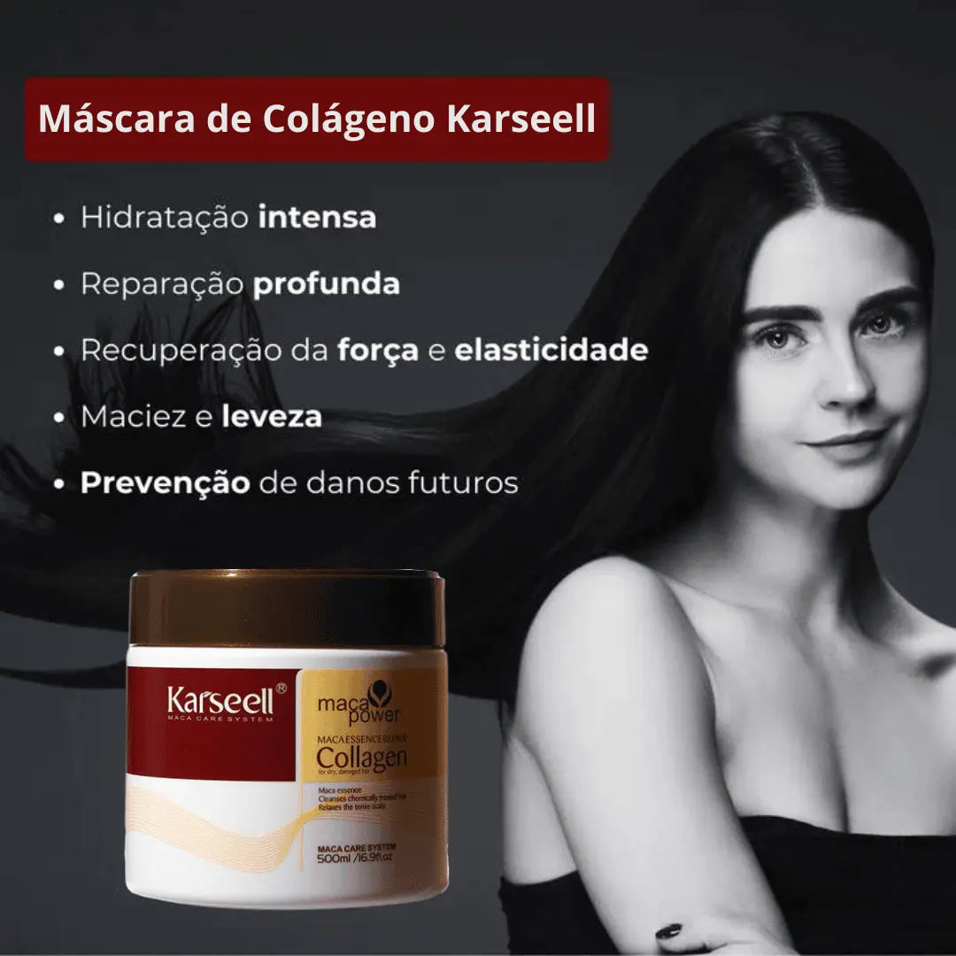 Máscara de Colágeno Karseell | Tratamento Capilar 500ml