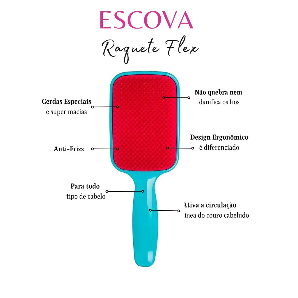 Escova Raquete Serene | Anti-frizz